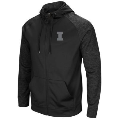 NCAA Illinois Fighting Illini Blackout 3.0 Tonal Raglan Full-Zip Hoodie