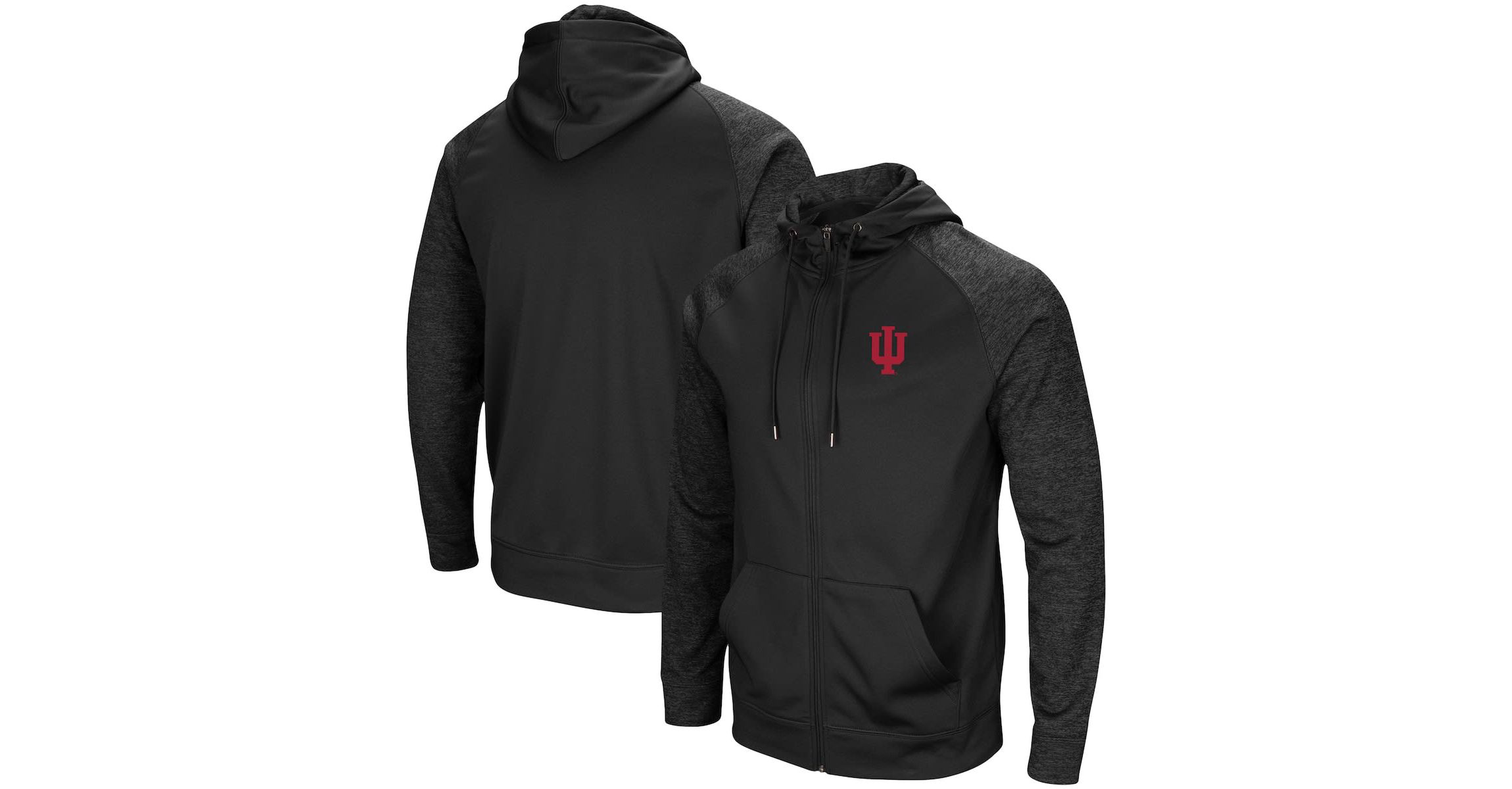 NCAA Indiana Hoosiers Blackout 3.0 Tonal Raglan Full-Zip Hoodie
