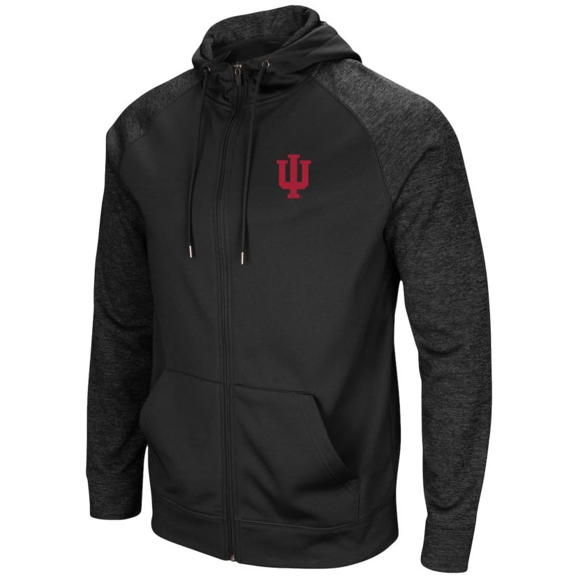 NCAA Indiana Hoosiers Blackout 3.0 Tonal Raglan Full-Zip Hoodie