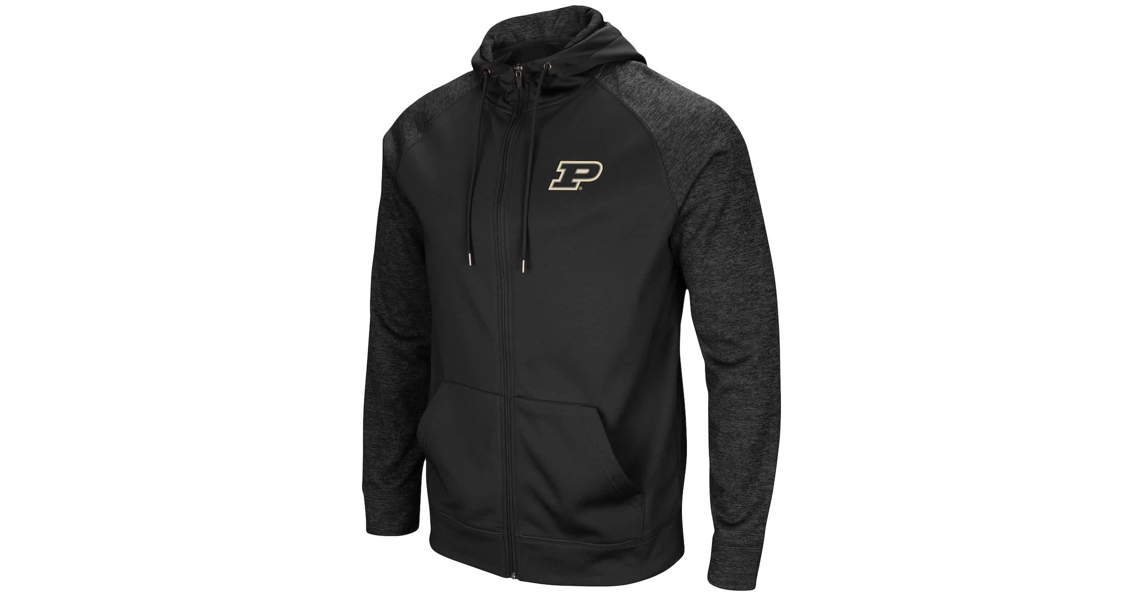 NCAA Purdue Boilermakers Blackout 3.0 Tonal Raglan Full-Zip Hoodie