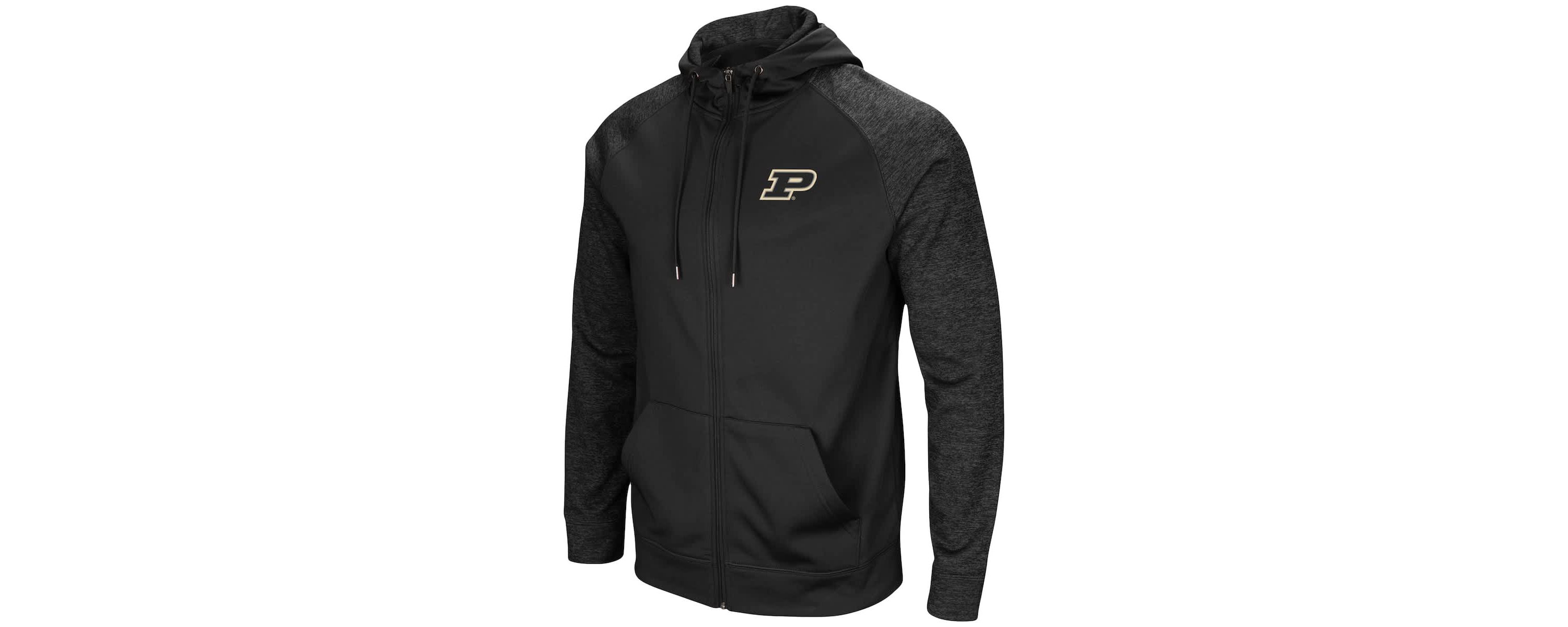 NCAA Purdue Boilermakers Blackout 3.0 Tonal Raglan Full-Zip Hoodie