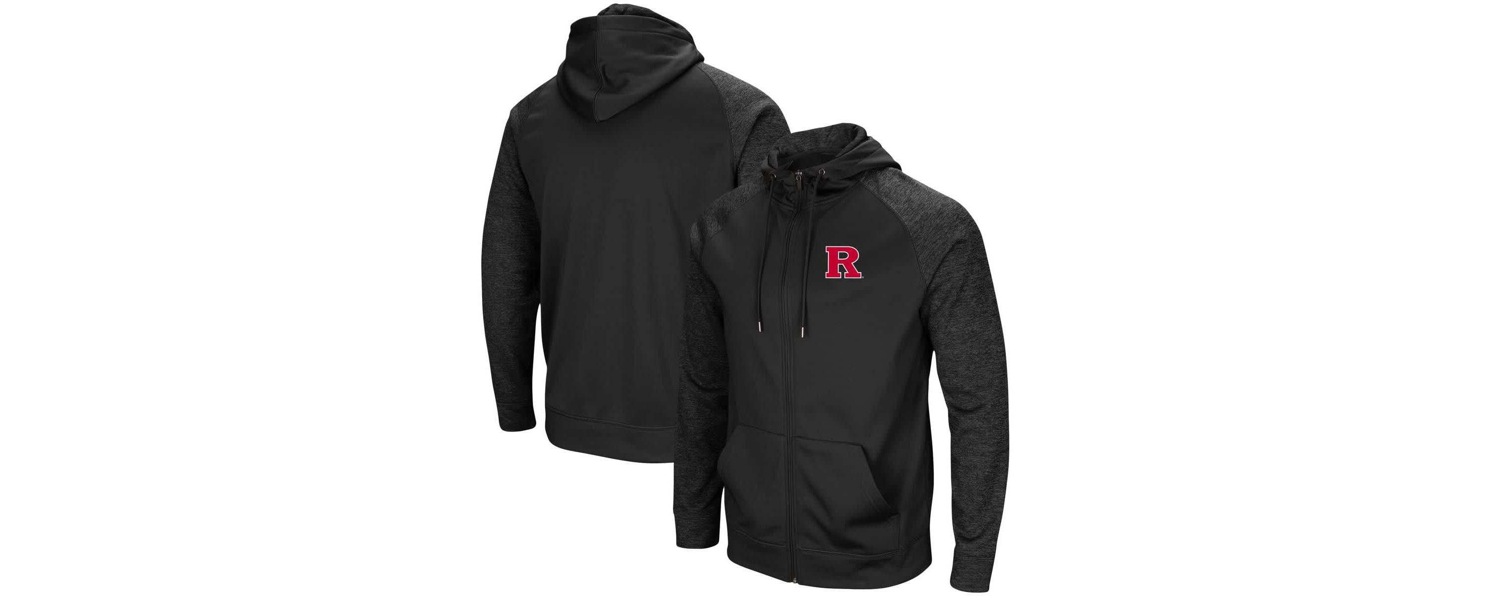 Rutgers Scarlet Knights NCAA Rutgers Knights Blackout 3.0 Tonal Raglan Full-Zip Hoodie