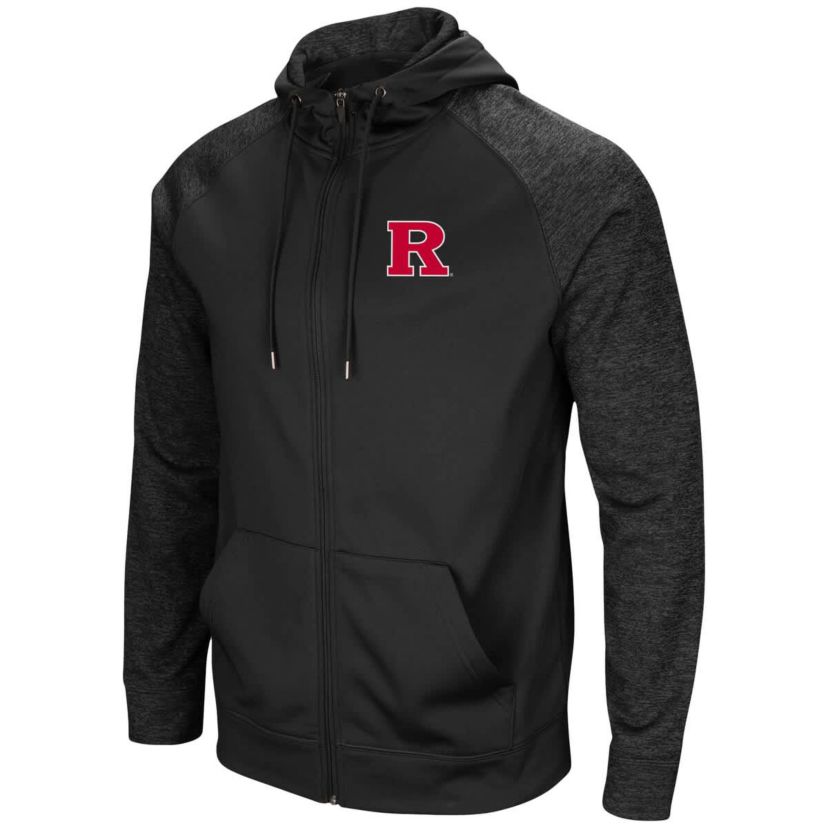Rutgers Scarlet Knights NCAA Rutgers Knights Blackout 3.0 Tonal Raglan Full-Zip Hoodie