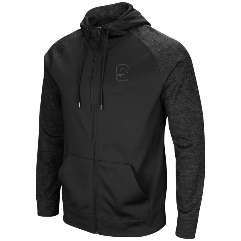 Syracuse Orange NCAA Syracuse Blackout 3.0 Tonal Raglan Full-Zip Hoodie