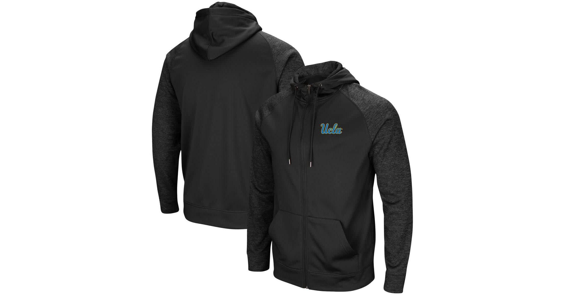 NCAA UCLA Bruins Blackout 3.0 Tonal Raglan Full-Zip Hoodie