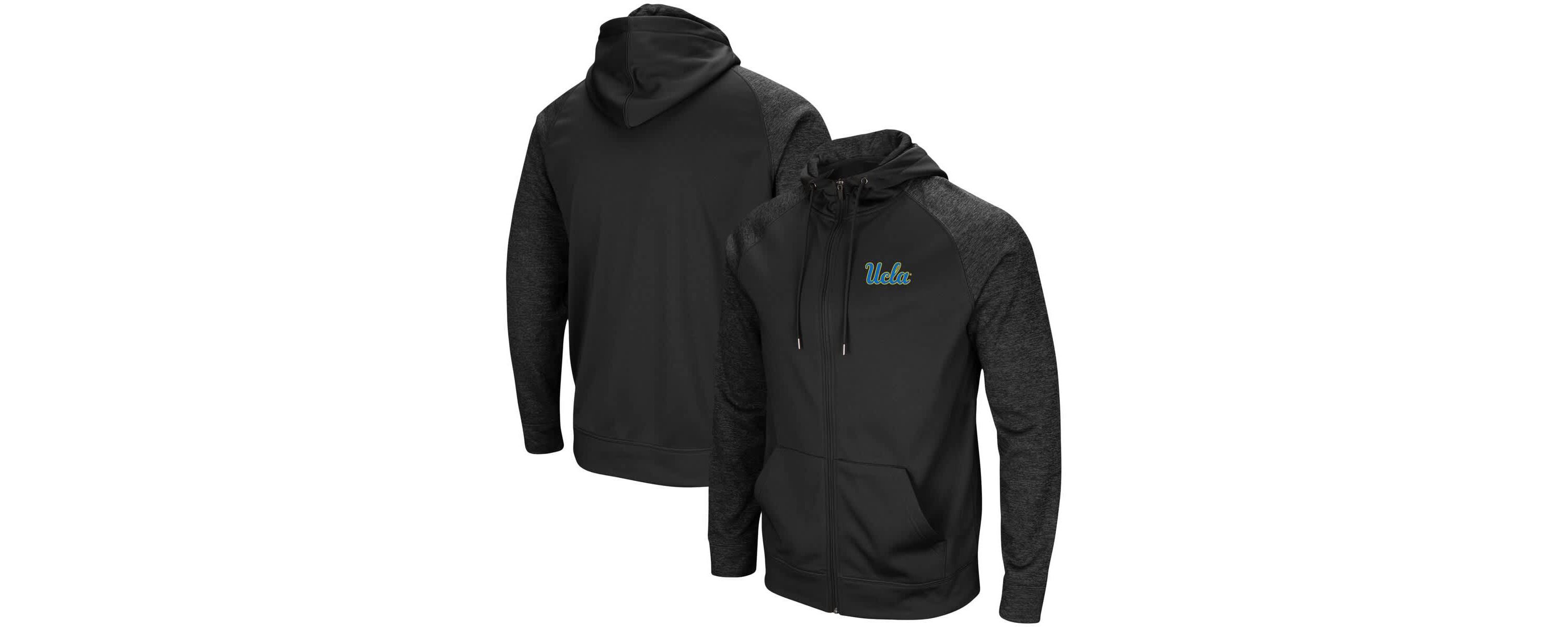 NCAA UCLA Bruins Blackout 3.0 Tonal Raglan Full-Zip Hoodie