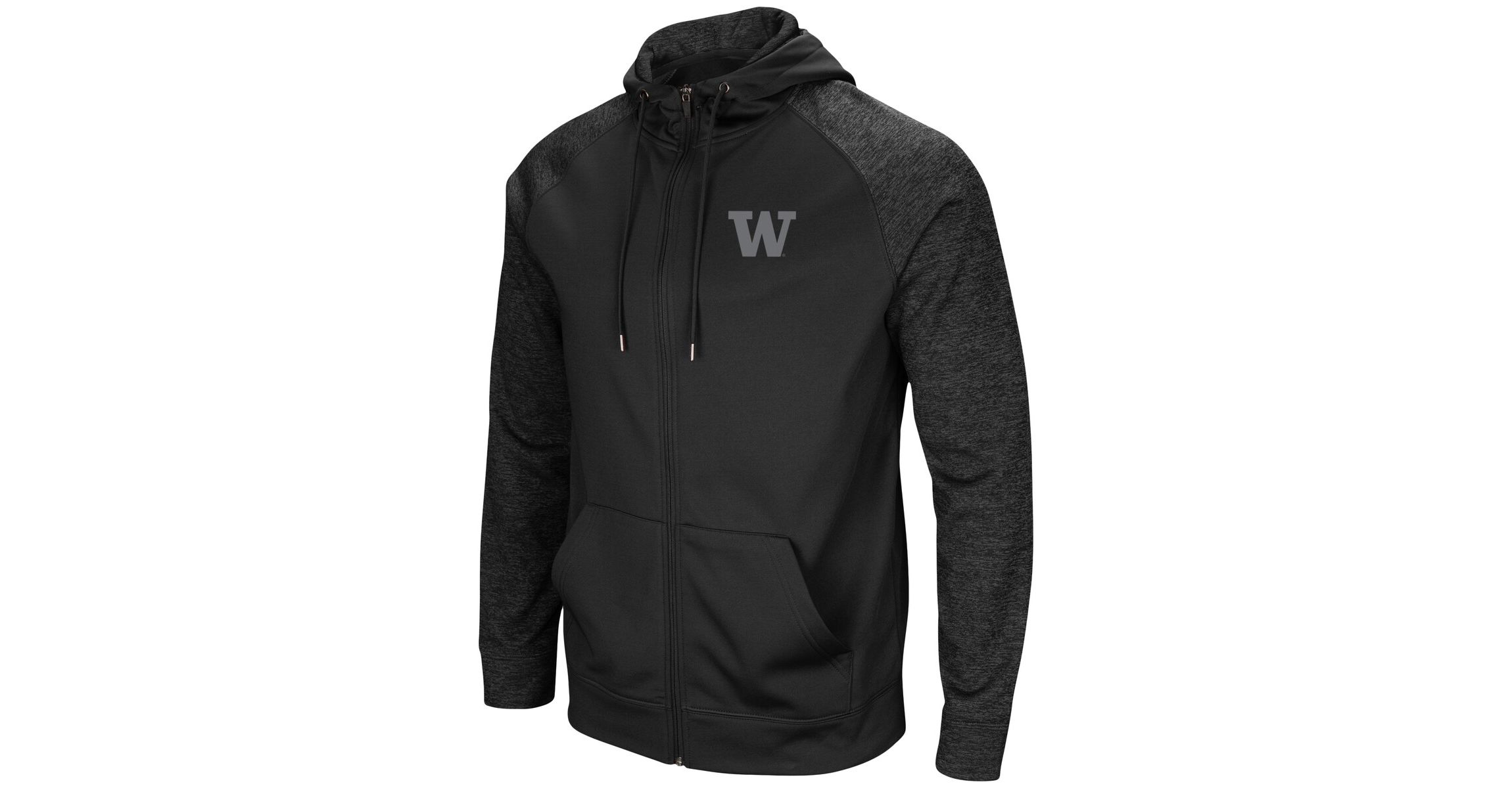 NCAA Washington Huskies Blackout 3.0 Tonal Raglan Full-Zip Hoodie
