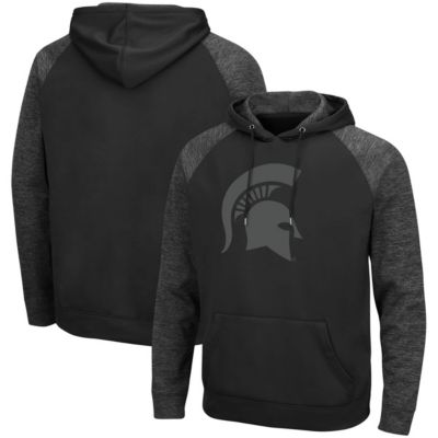 NCAA Michigan State Spartans Blackout 3.0 Tonal Raglan Pullover Hoodie