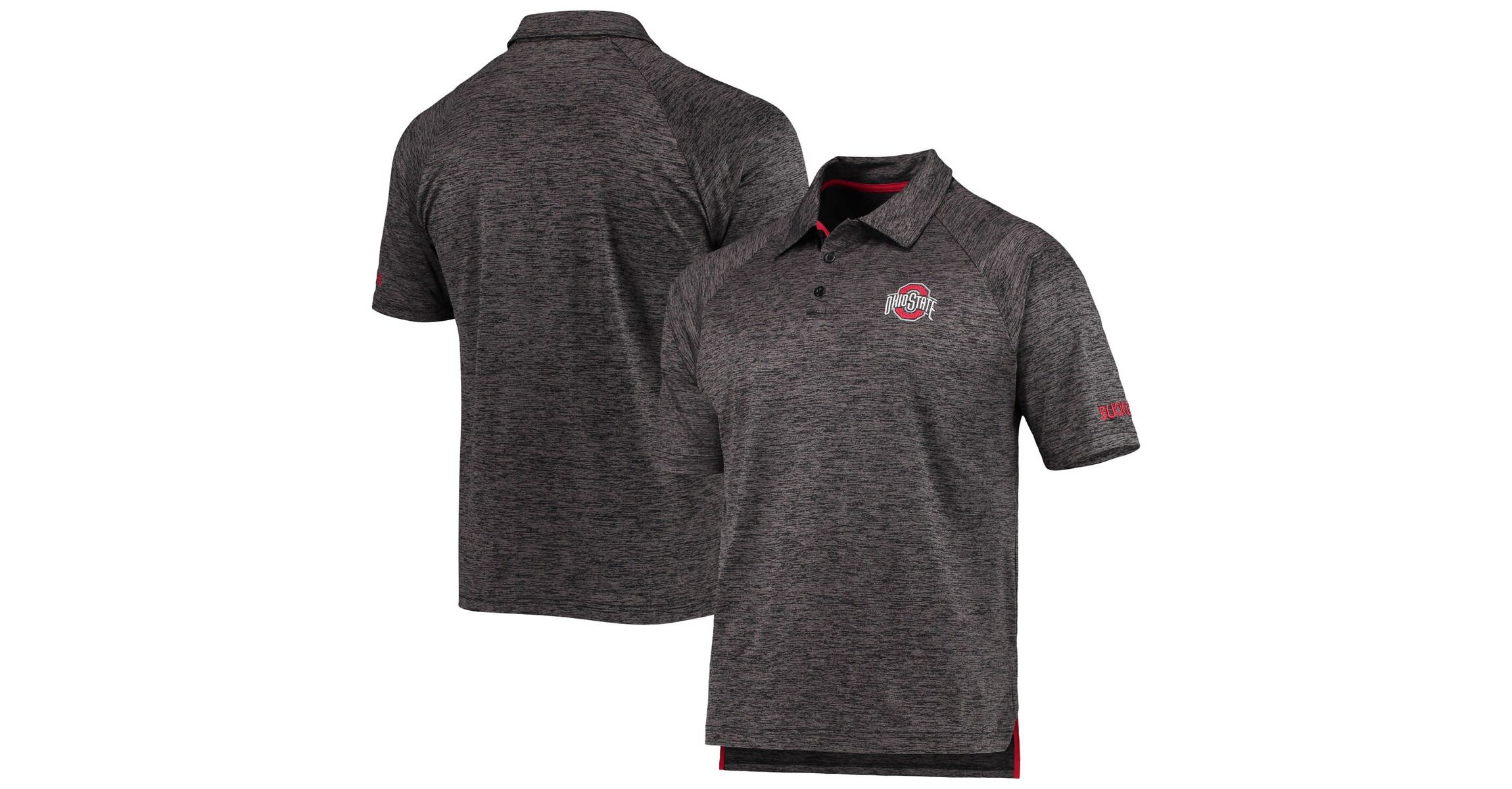 NCAA ed Ohio State Buckeyes Down Swing Raglan Polo