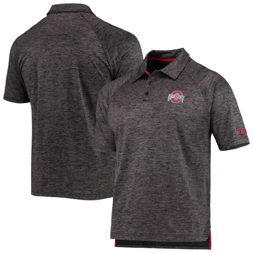 NCAA ed Ohio State Buckeyes Down Swing Raglan Polo