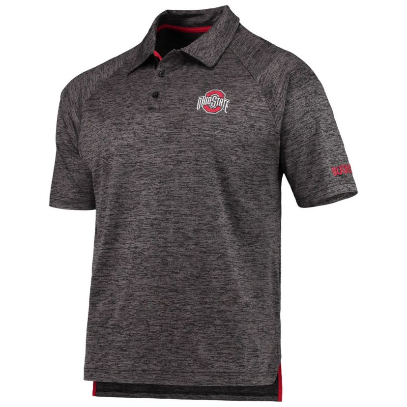 NCAA ed Ohio State Buckeyes Down Swing Raglan Polo