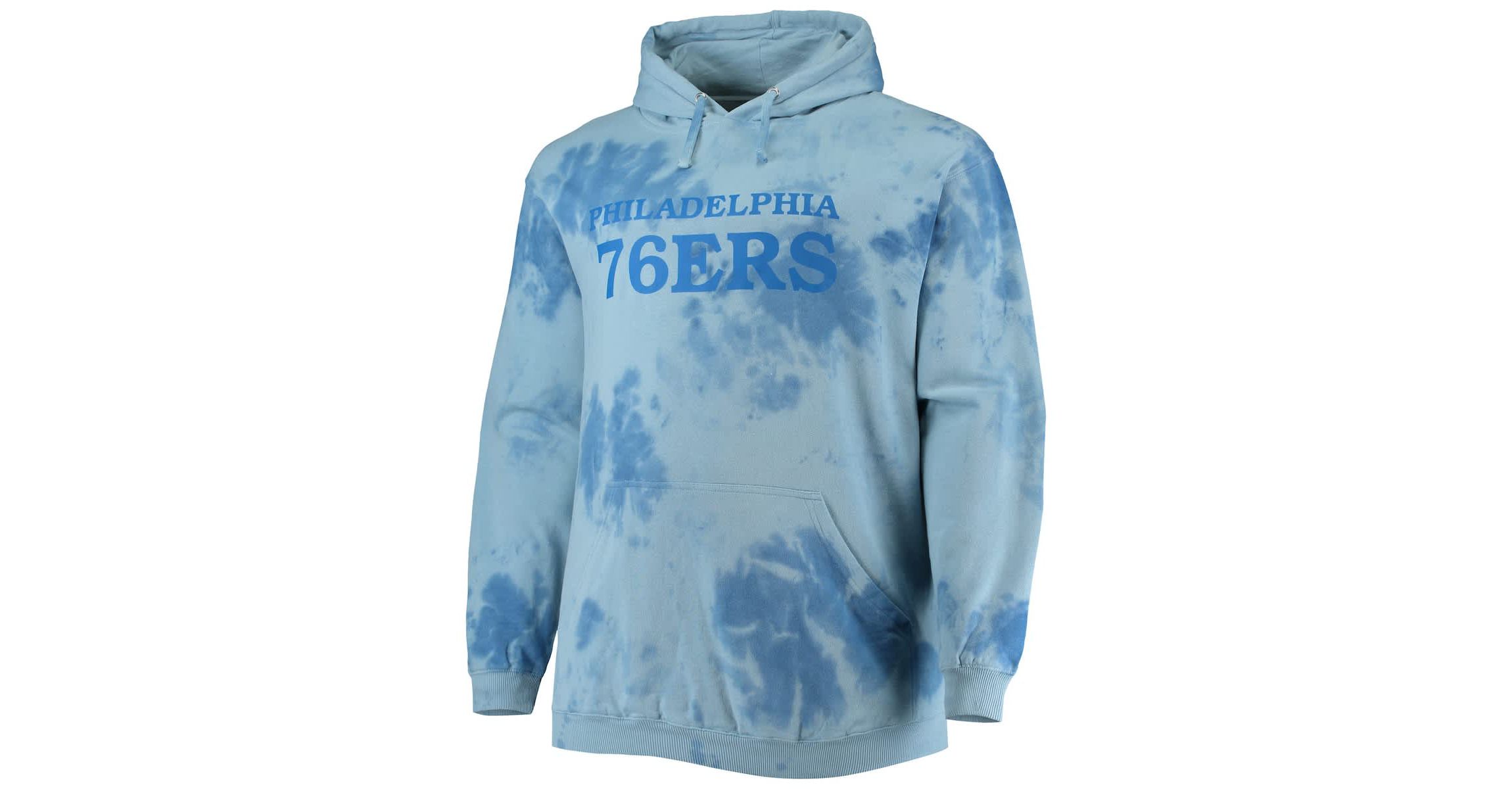 NBA Fanatics Philadelphia 76ers Big & Tall Wordmark Cloud Dye Pullover Hoodie