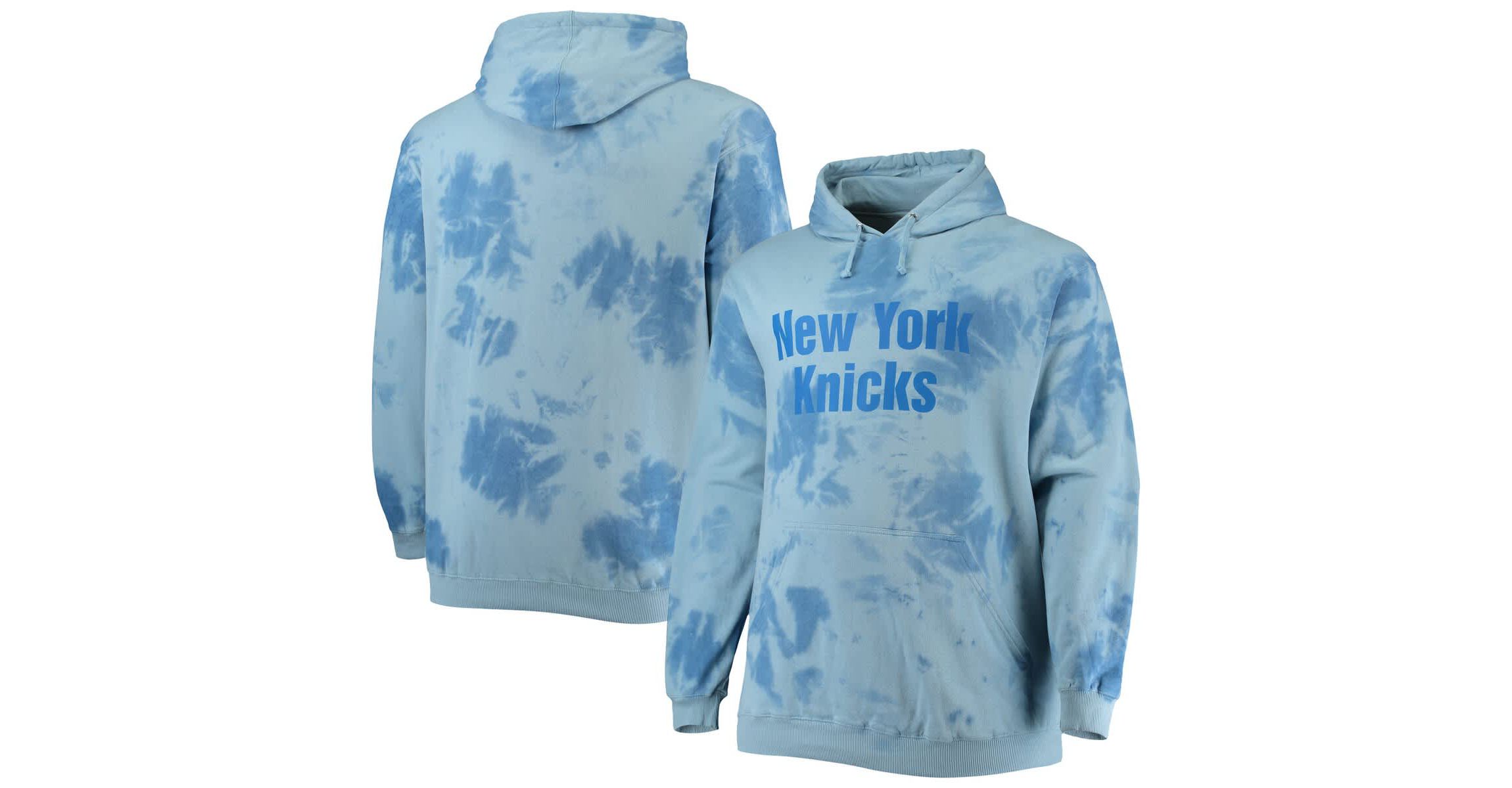 NBA Fanatics New York Knicks Big & Tall Wordmark Cloud Dye Pullover Hoodie