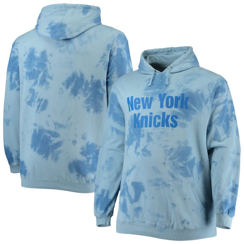 NBA Fanatics New York Knicks Big & Tall Wordmark Cloud Dye Pullover Hoodie
