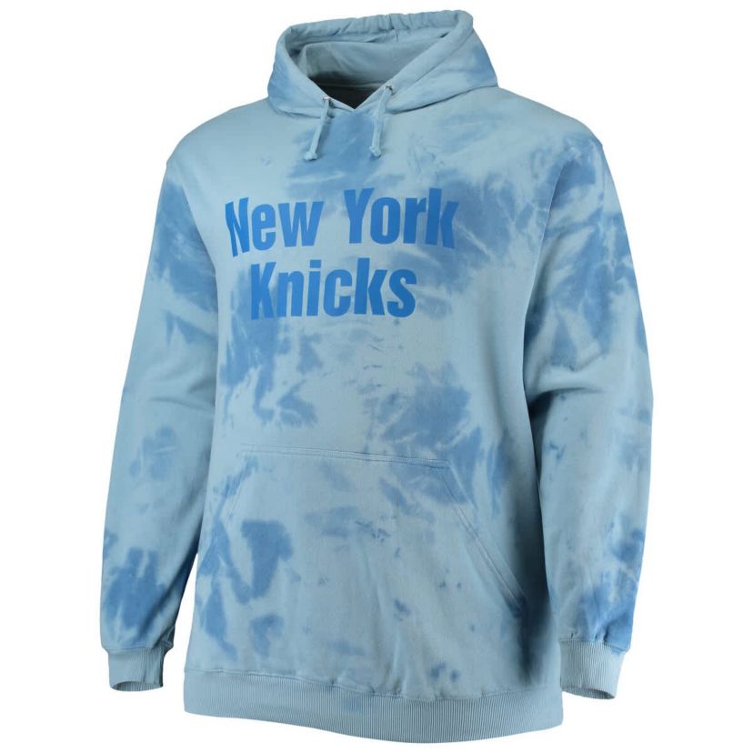 NBA Fanatics New York Knicks Big & Tall Wordmark Cloud Dye Pullover Hoodie