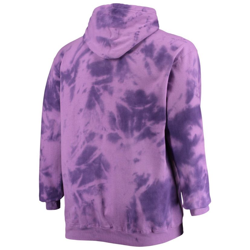 NBA Fanatics Los Angeles Lakers Big & Tall Wordmark Cloud-Dye Pullover Hoodie