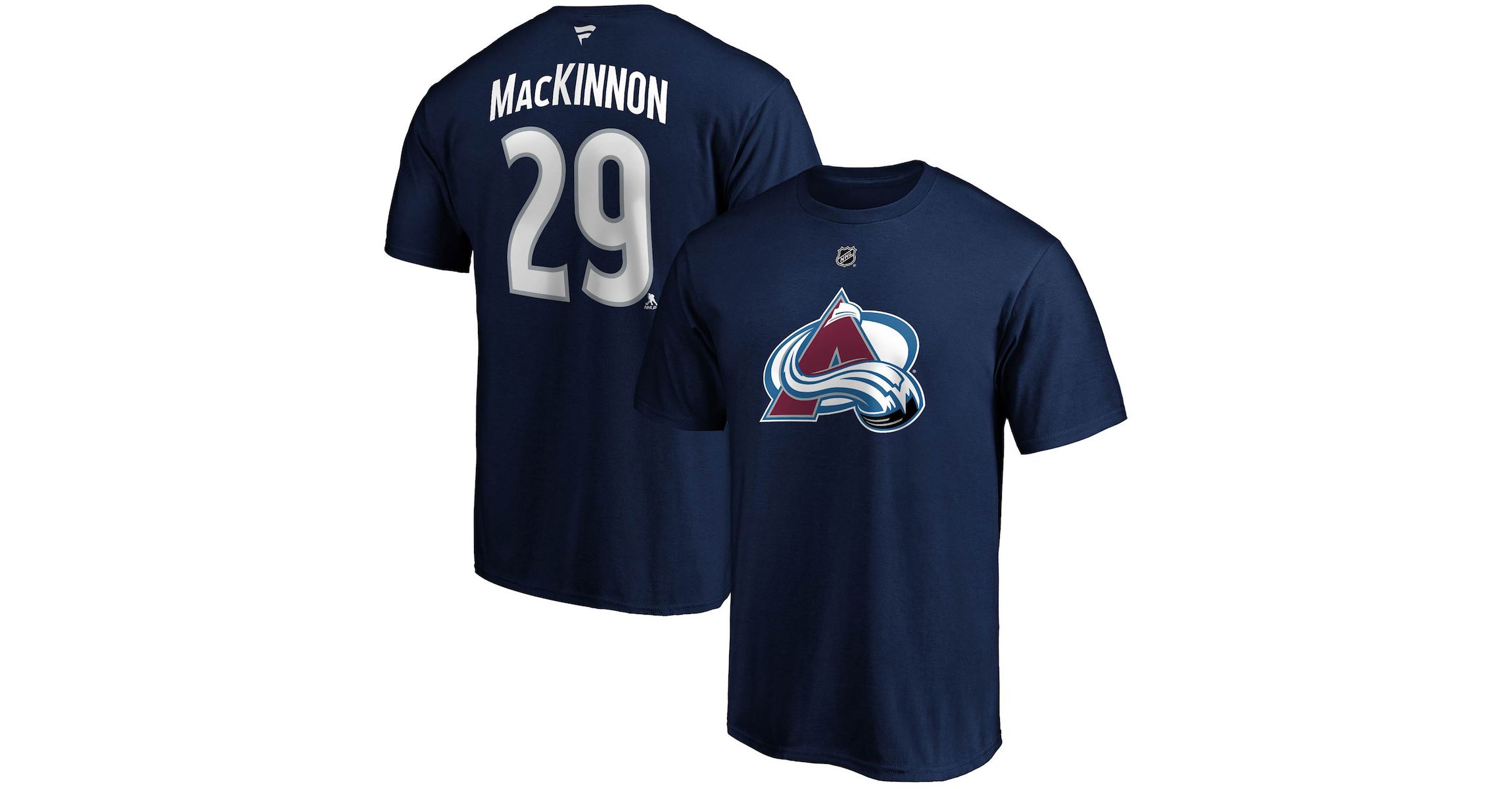 NHL Fanatics Nathan MacKinnon Colorado Avalanche Authentic Stack Name & Number T-Shirt