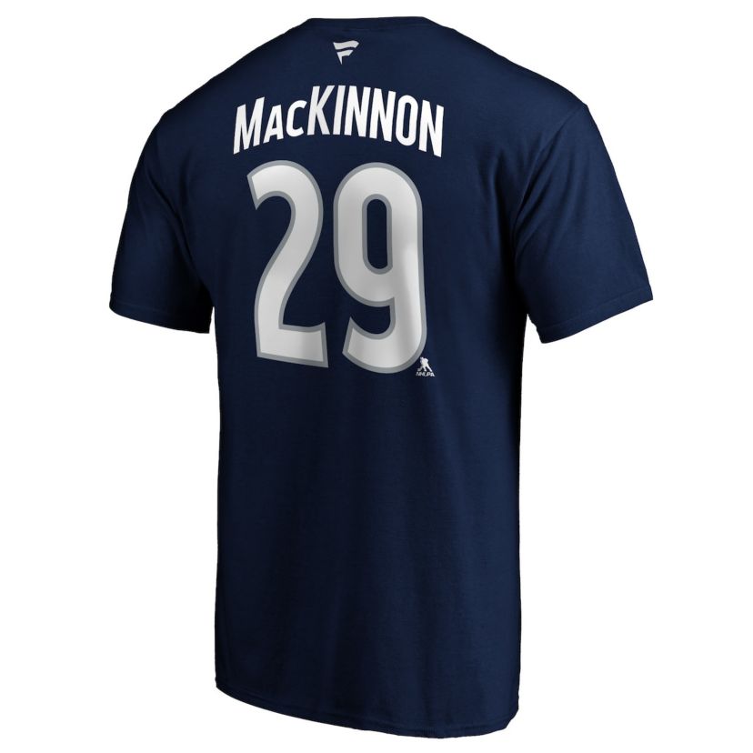 NHL Fanatics Nathan MacKinnon Colorado Avalanche Authentic Stack Name & Number T-Shirt