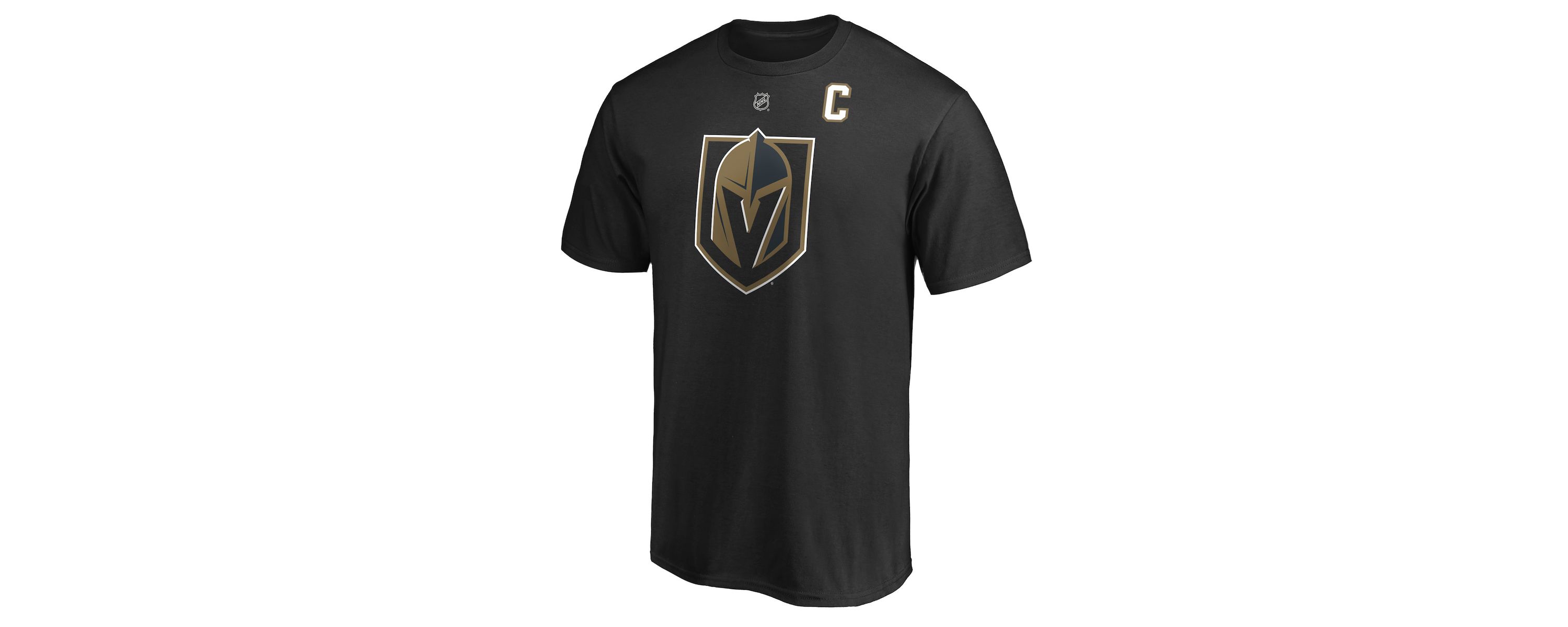 NHL Fanatics Mark Vegas Golden Knights Authentic Stack Player Name & Number Captain Patch T-Shirt