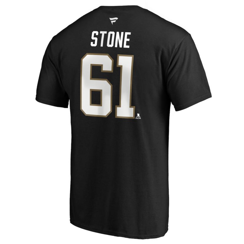 NHL Fanatics Mark Vegas Golden Knights Authentic Stack Player Name & Number Captain Patch T-Shirt