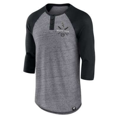 Chicago White Sox MLB Fanatics ed Iconic Above Heat Speckled Raglan Henley 3/4 Sleeve T-Shirt