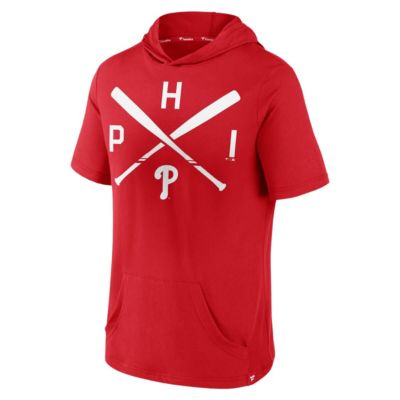 MLB Fanatics Philadelphia Phillies Iconic Rebel Short Sleeve Pullover Hoodie