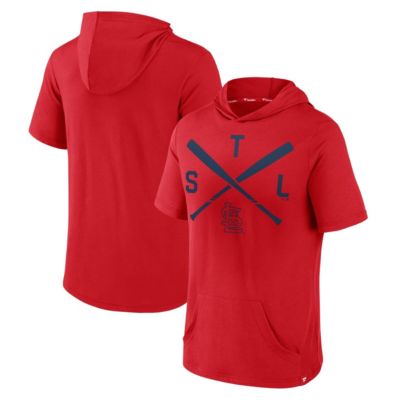 MLB Fanatics St. Louis Cardinals Iconic Rebel Short Sleeve Pullover Hoodie