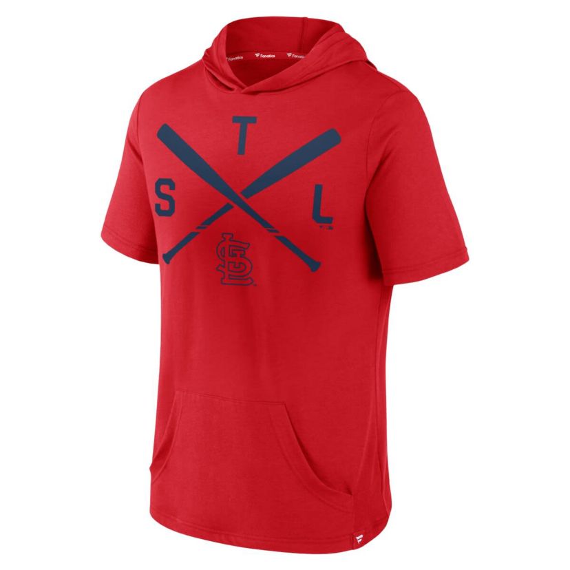 MLB Fanatics St. Louis Cardinals Iconic Rebel Short Sleeve Hooded Top