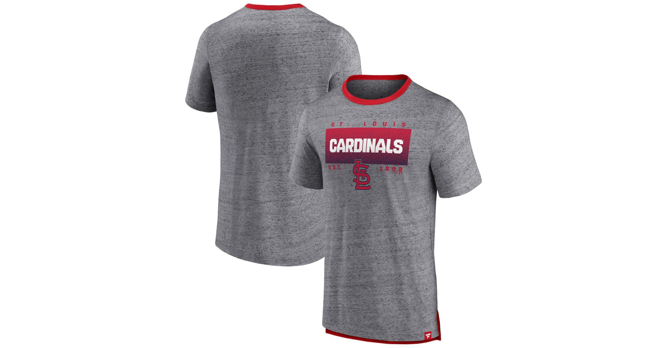 MLB Fanatics ed St. Louis Cardinals Iconic Team Element Speckled Ringer T-Shirt