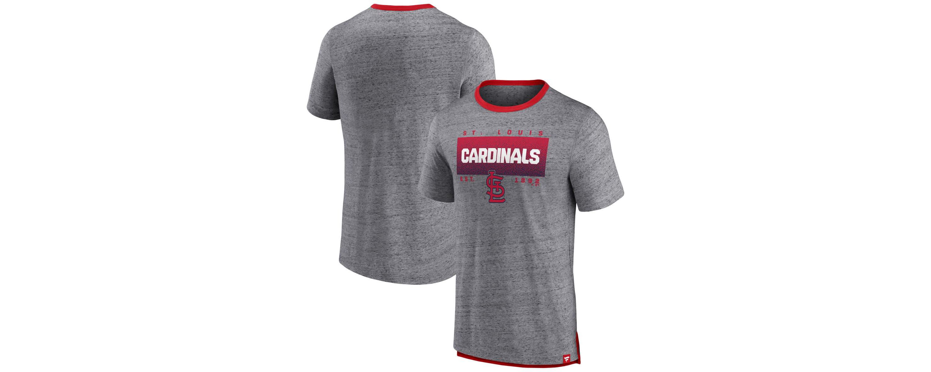 MLB Fanatics ed St. Louis Cardinals Iconic Team Element Speckled Ringer T-Shirt