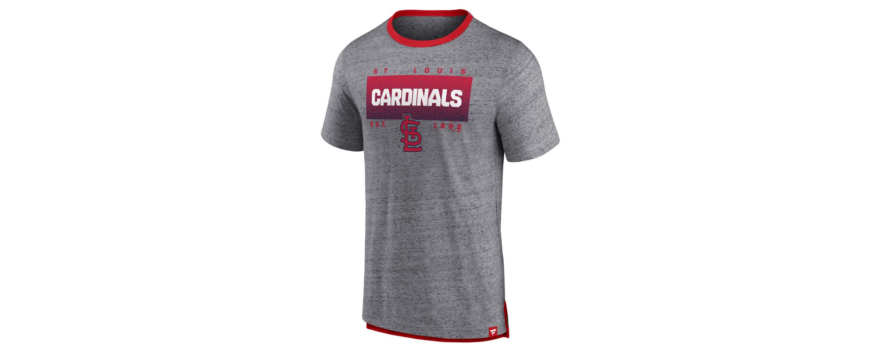 MLB Fanatics ed St. Louis Cardinals Iconic Team Element Speckled Ringer T-Shirt