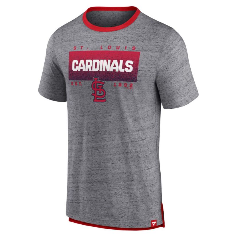 MLB Fanatics ed St. Louis Cardinals Iconic Team Element Speckled Ringer T-Shirt