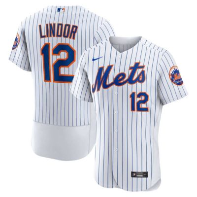 Men's MLB Nike Francisco Lindor New York Mets Home Authentic Player Jersey