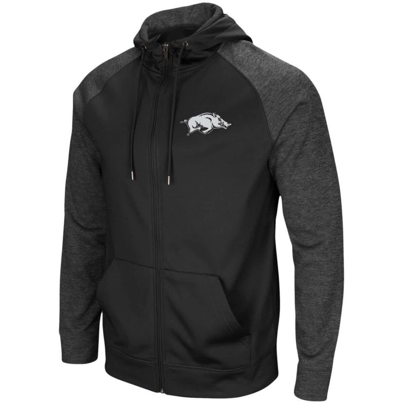 NCAA Arkansas Razorbacks Big & Tall Blackout 2.0 Raglan Full-Zip Hoodie