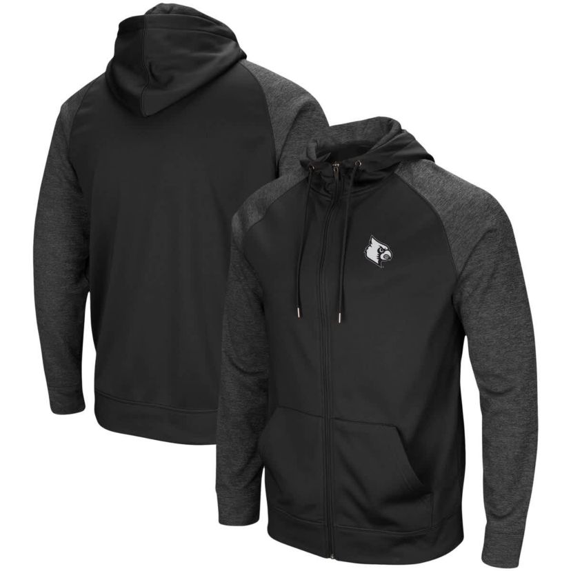 NCAA Louisville Cardinals Big & Tall Blackout 2.0 Raglan Full-Zip Hoodie