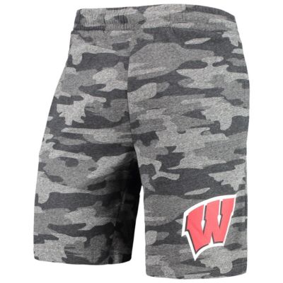 NCAA Charcoal/Gray Wisconsin Badgers Backup Terry Jam Lounge Shorts