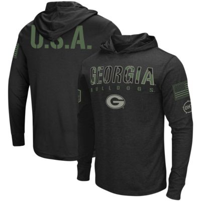 NCAA Georgia Bulldogs OHT Military Appreciation Hoodie Long Sleeve T-Shirt