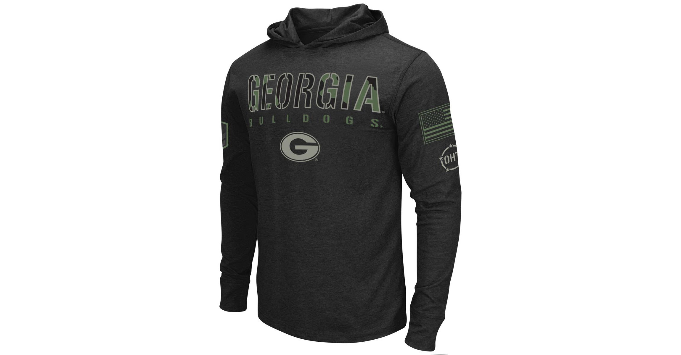 NCAA Georgia Bulldogs OHT Military Appreciation Hoodie Long Sleeve T-Shirt