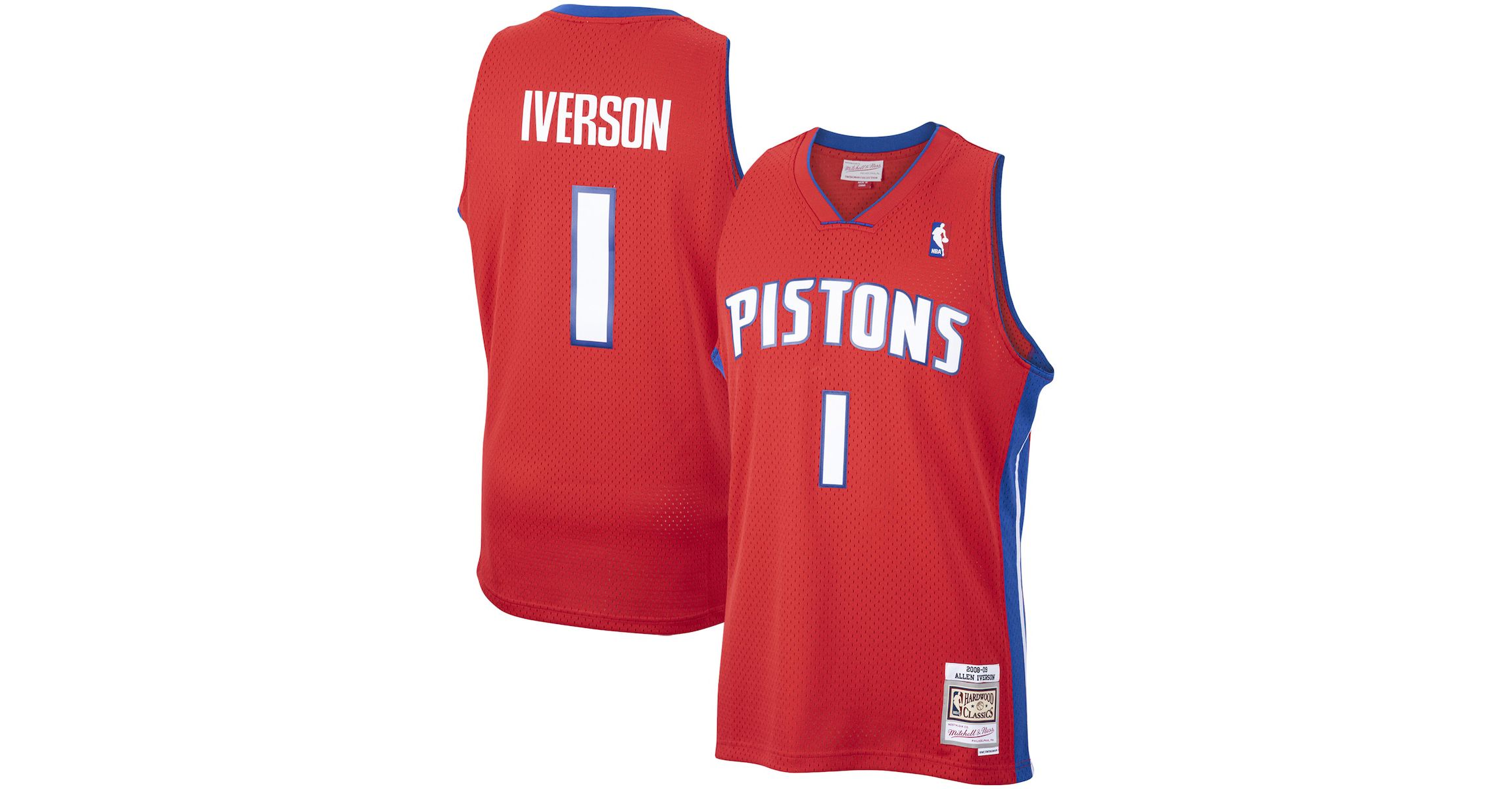 NBA Allen Iverson Detroit Pistons 2008/09 Hardwood Classics Swingman Jersey
