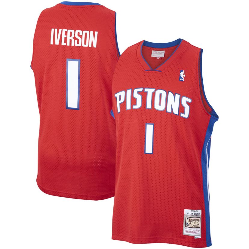 NBA Allen Iverson Detroit Pistons 2008/09 Hardwood Classics Swingman Jersey