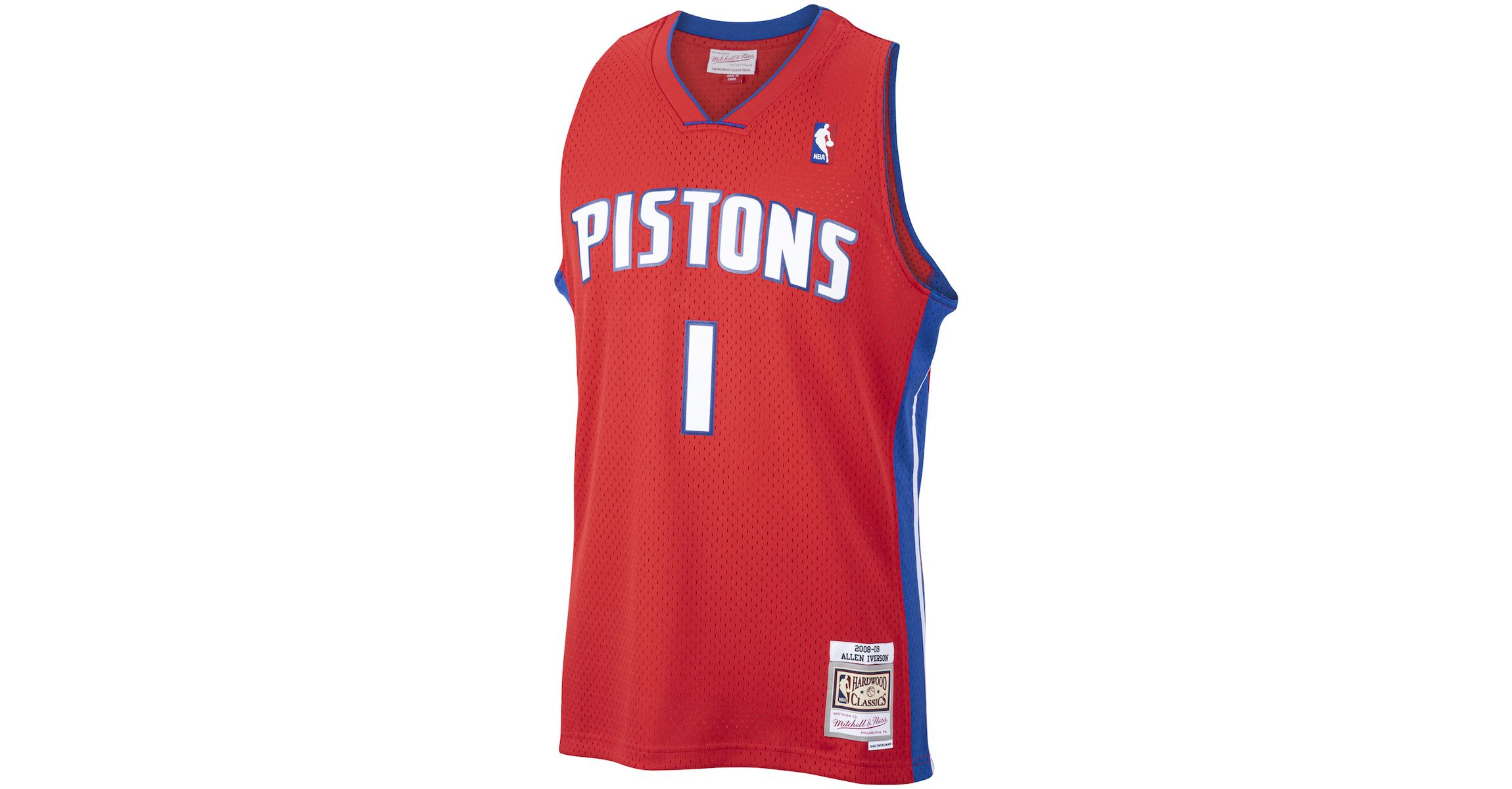 NBA Allen Iverson Detroit Pistons 2008/09 Hardwood Classics Swingman Jersey