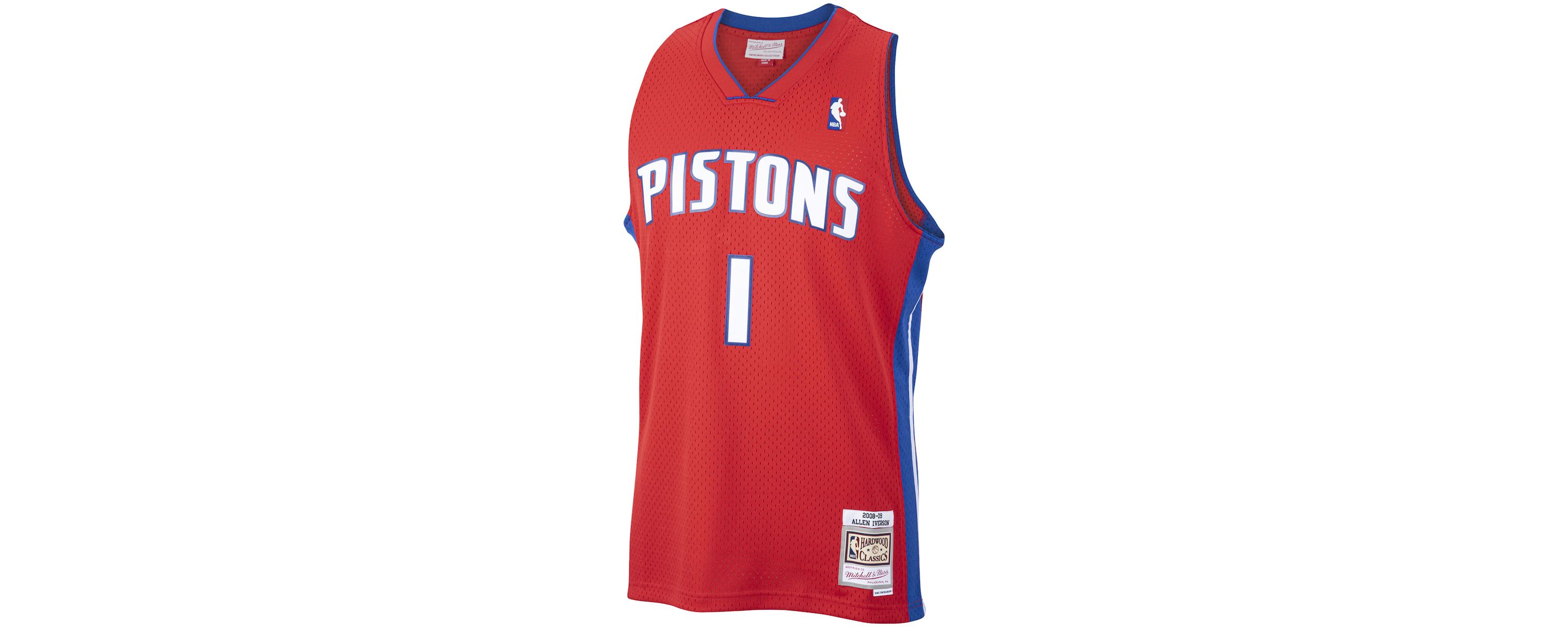 NBA Allen Iverson Detroit Pistons 2008/09 Hardwood Classics Swingman Jersey