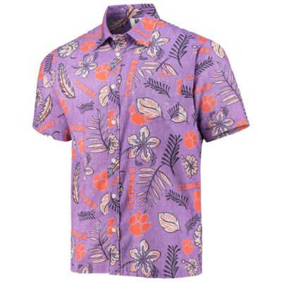 NCAA Clemson Tigers Vintage Floral Button-Up Shirt