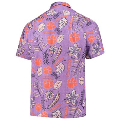 NCAA Clemson Tigers Vintage Floral Button-Up Shirt