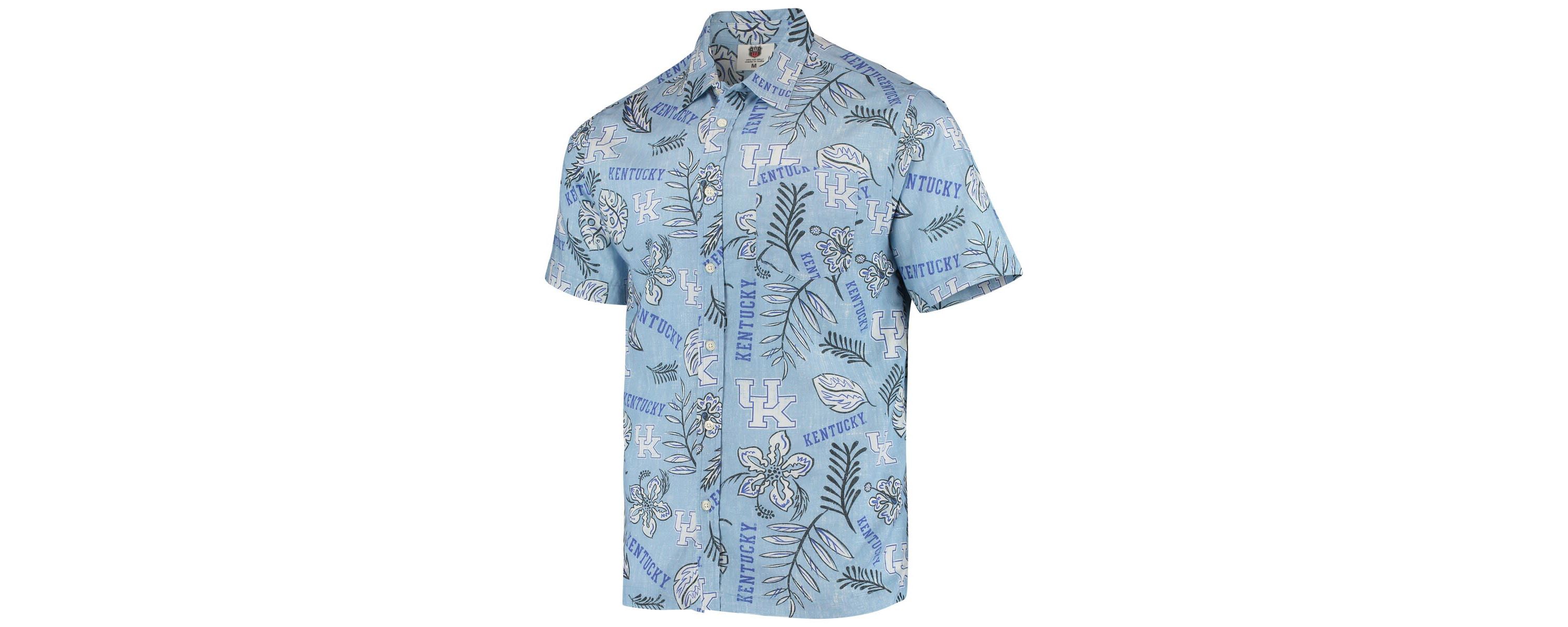 NCAA Light Kentucky Wildcats Vintage Floral Button-Up Shirt