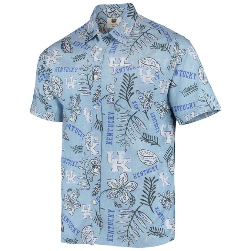 NCAA Light Kentucky Wildcats Vintage Floral Button-Up Shirt