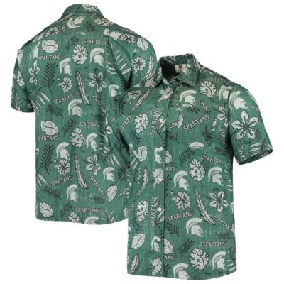 NCAA Michigan State Spartans Vintage Floral Button-Up Shirt