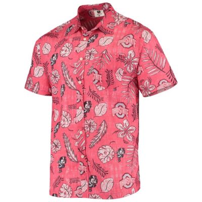 NCAA Ohio State Buckeyes Vintage Floral Button-Up Shirt