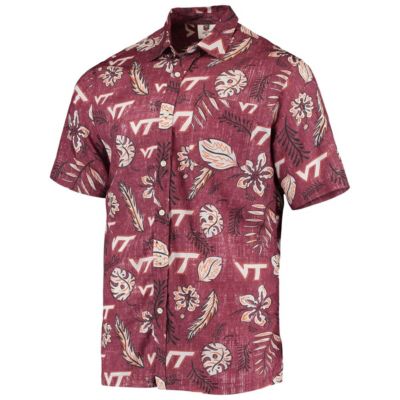 NCAA Virginia Tech Hokies Vintage Floral Button-Up Shirt