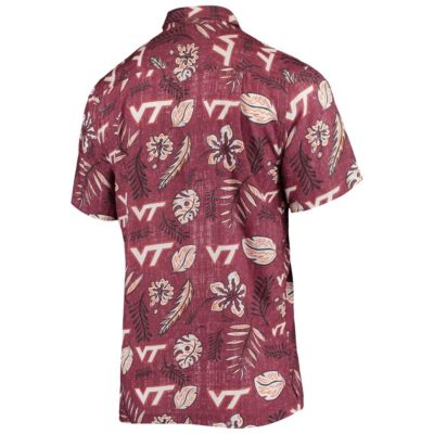 NCAA Virginia Tech Hokies Vintage Floral Button-Up Shirt